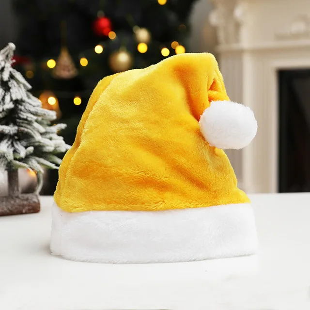 Multi Color Red Black Pink Yellow Green Blue Purple Christmas Santa Hat with Custom Print or Embroider Logo For Promotion gifts