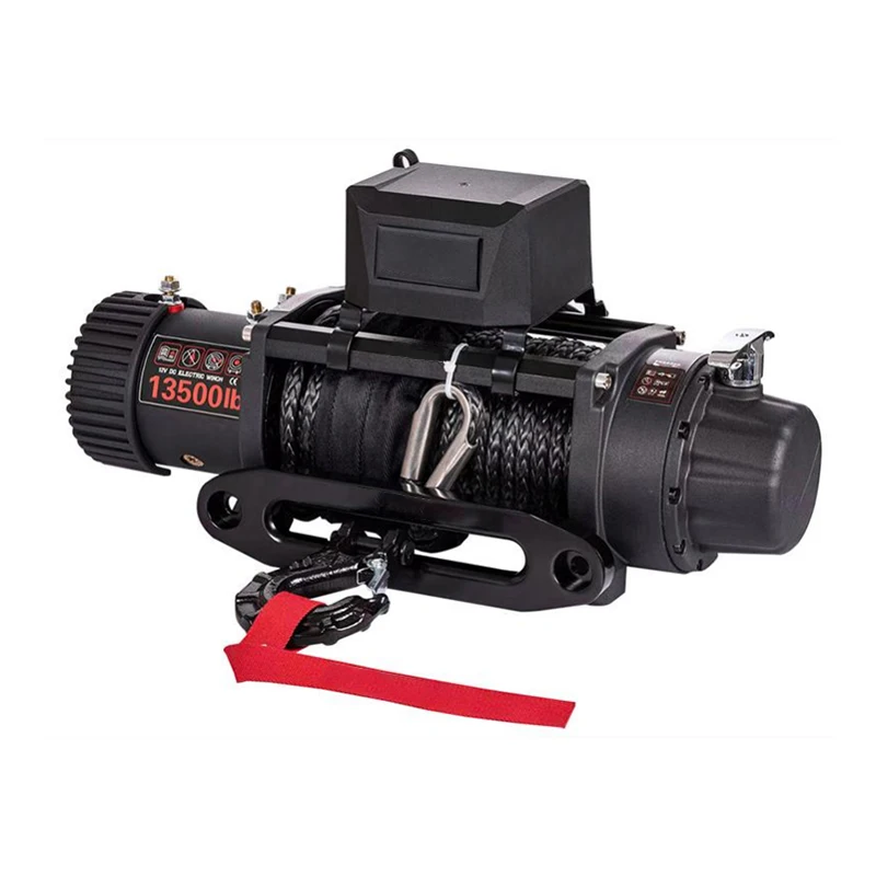New Different Type Black Normal Size 4X4 13000LBS Electric Winch 12V With Synthetic Rope