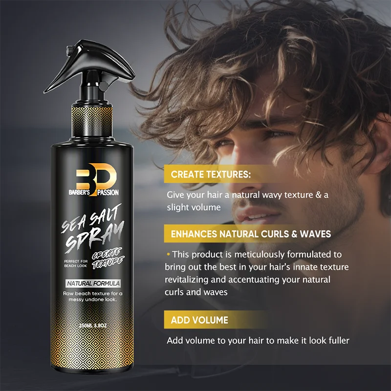 Barberpassion vegan texturizing beach wave hair volumizng holding sea salt matte spray for Men