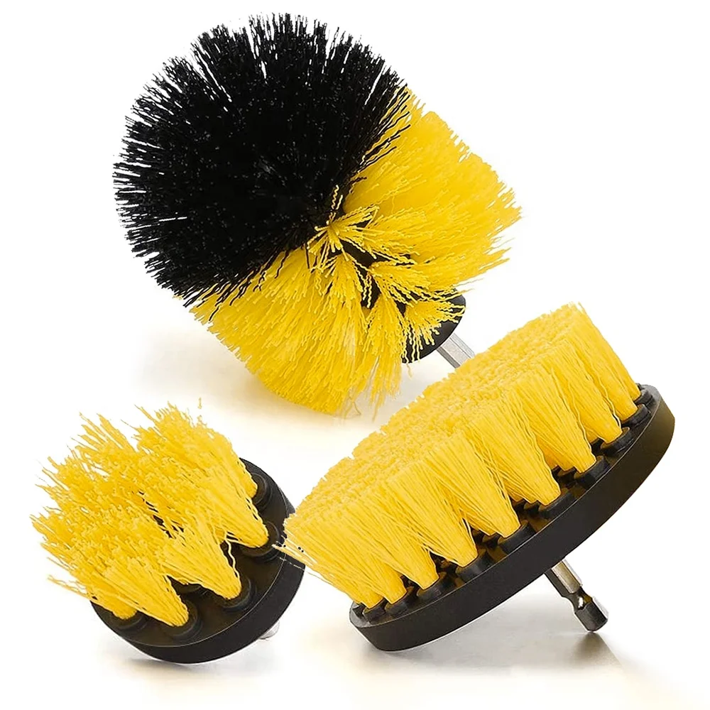 Electric Washer Brush Kit Plastic Round Cleaning Brush Carpet Glass Car Tire brush for drill Head Kit