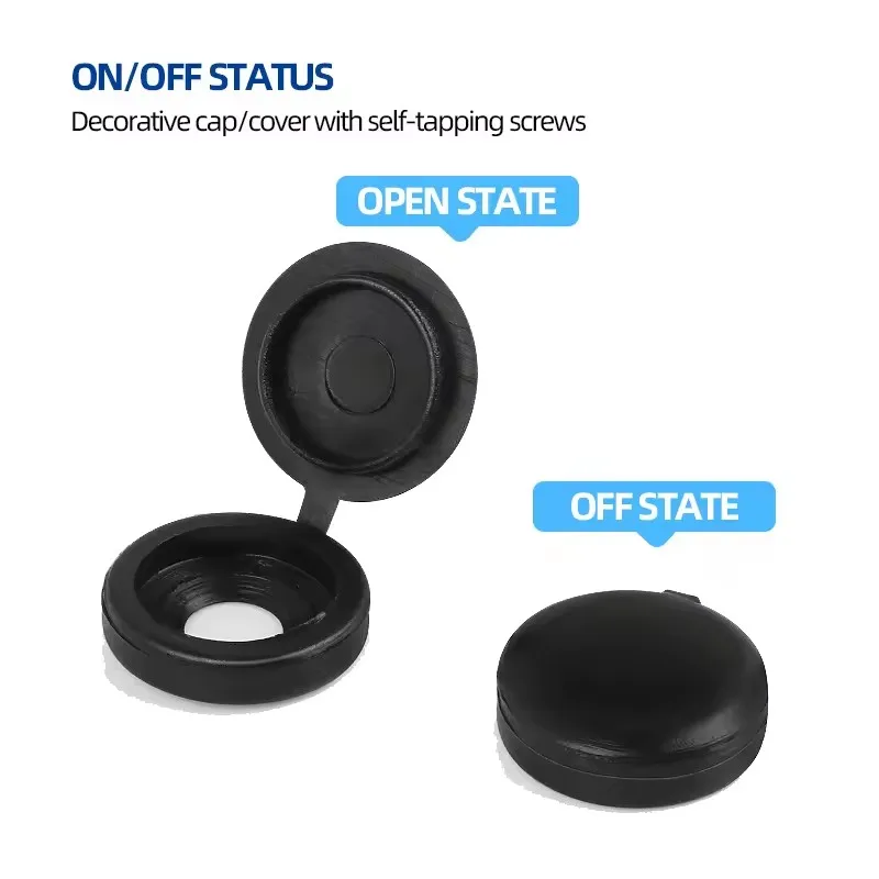 Plastic Hinged Screw Cover Plastic Flip Screw Cap Fold Snap Screw Covers