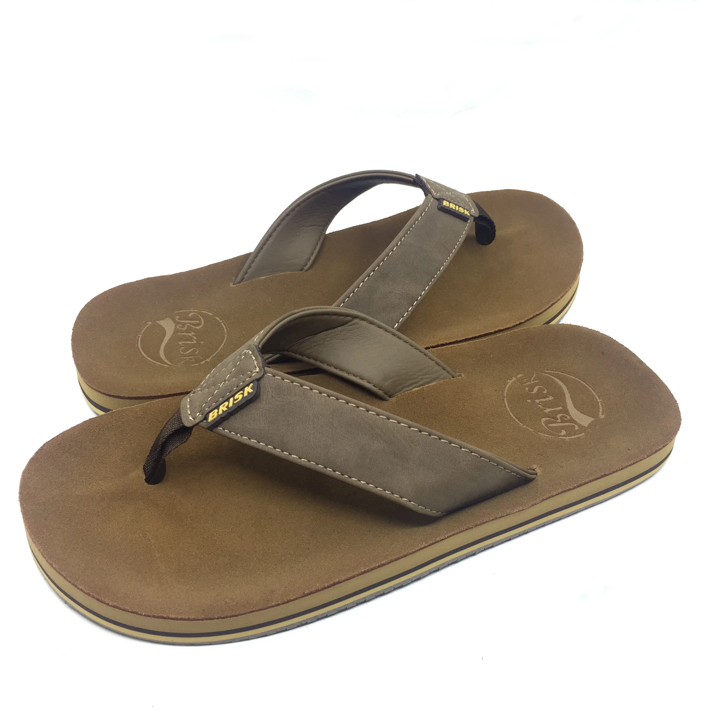 New Wholesale Fashion Pu Flat Sole Flip Flops Summer Cool Men Slipper