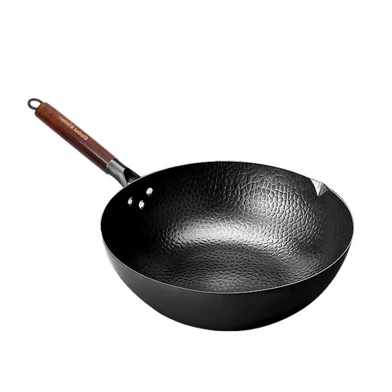 Round Flat Bottom Non Stick Mini Cast Iron Skillet Frying Pan 30cm With Clear Glass Lids and Spatula
