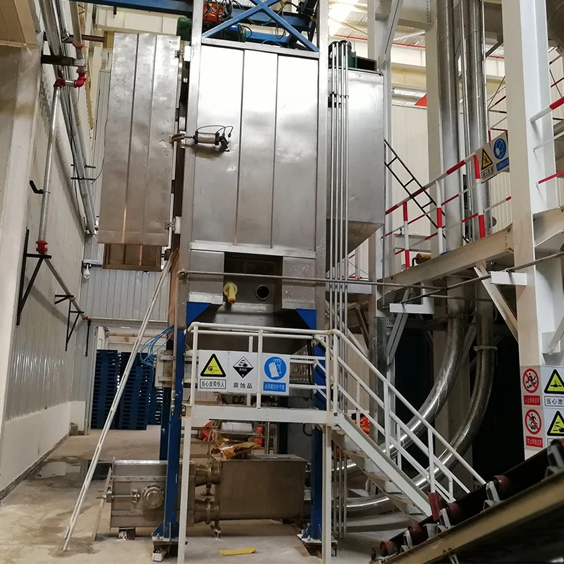 Automatic cement sand granule bulk bag unpacking station discharging unloader machine