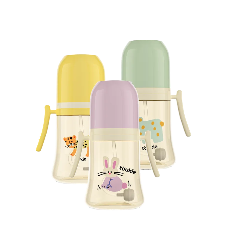 PPSU baby milk feeding bottle with handle Wide Neck  Feeding Bottle for baby