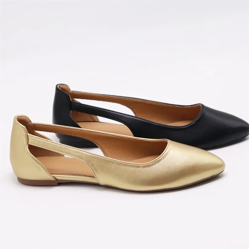 Plus Size 35-43 Women Flats Slip on Ballet Flats Candy Color Women Elegant Boat Shoes Black Loafers Faux  Shoes Women