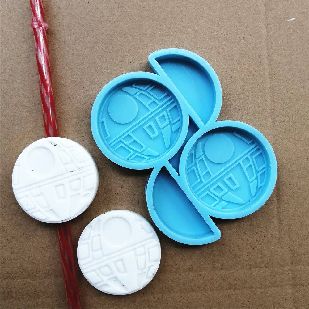 3174 death star phone grip mold straw topper mold