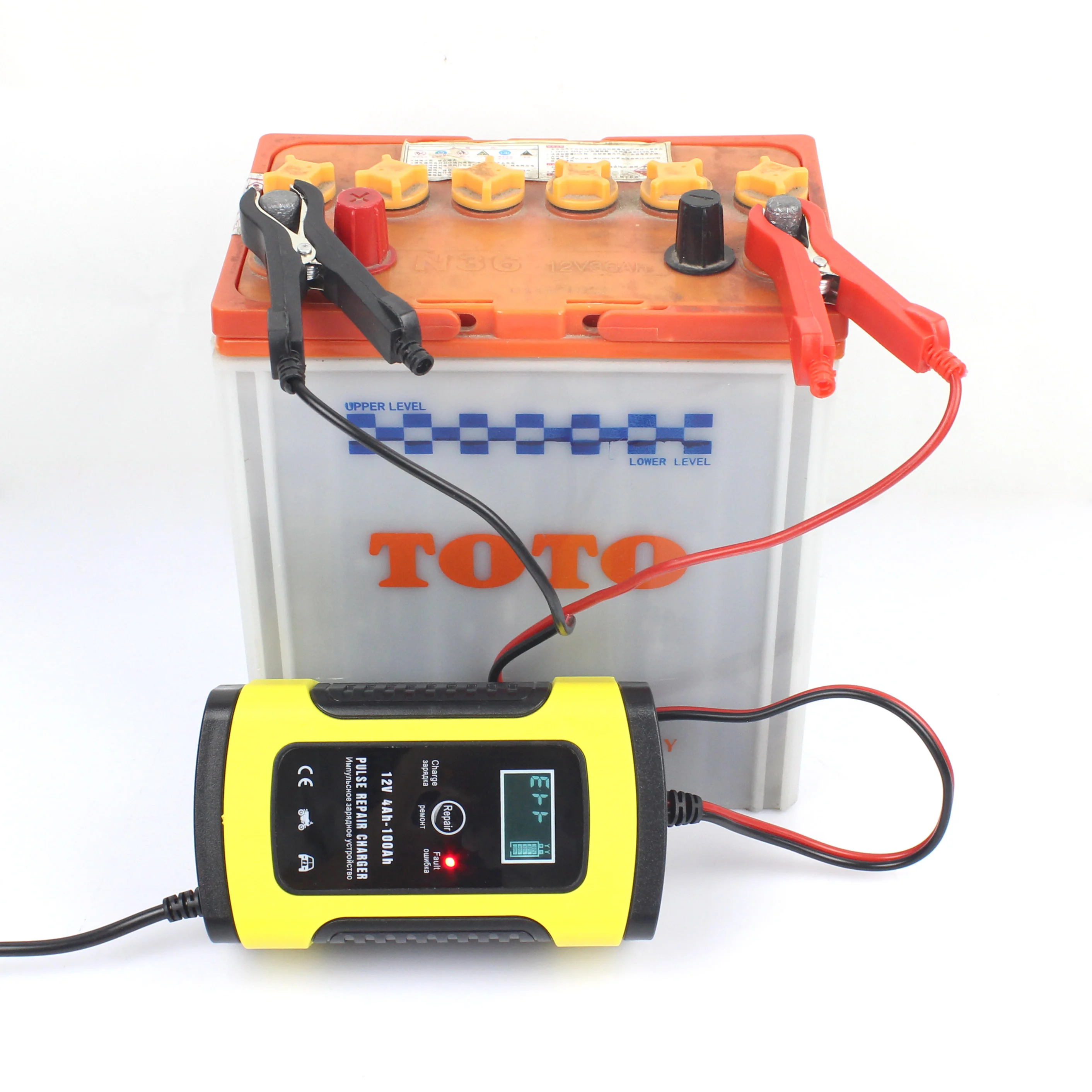 12V 5A Pulse Repair Charger with LCD Display Motorcycle Car Battery Charger  Lead Acid for Charging AGM GEL SLA and Wet Batterie