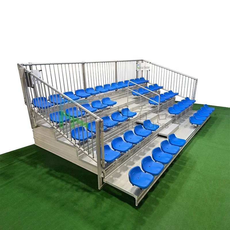 5 Rows Grandstand Sport Bleachers Basketball Metal Structure Bleachers  With Stadium Chair Plastic
