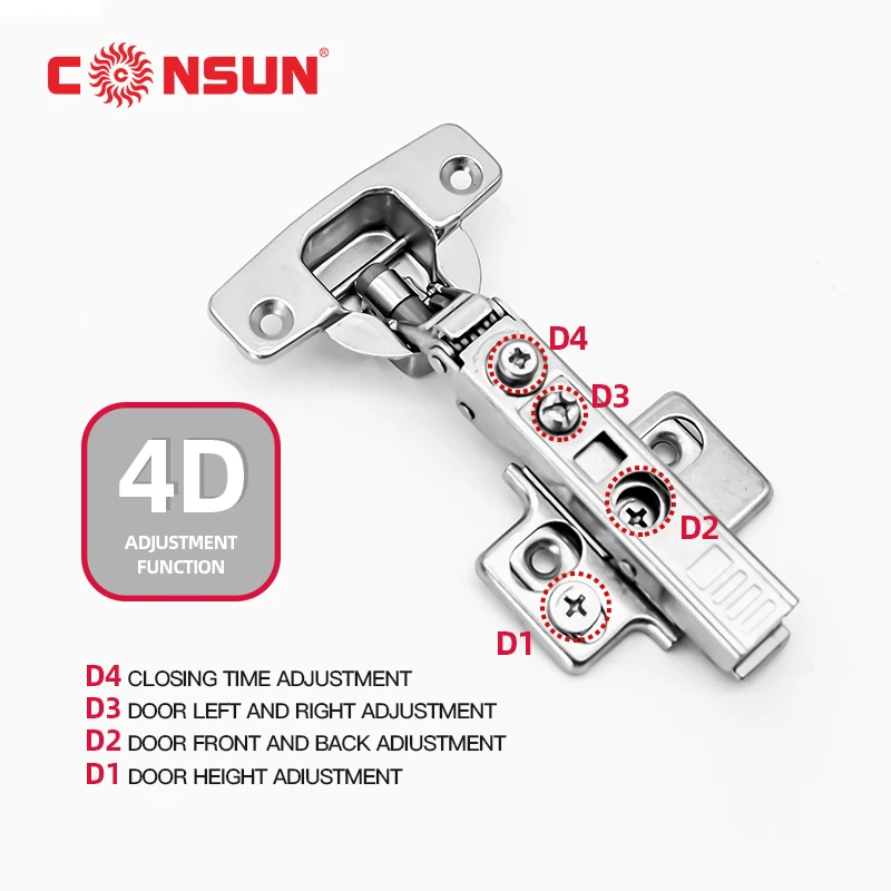 Consun шарнир 3D 4D Регулировка мягкий закрытый зажим на шкафу скрытые гидравлические мебельные