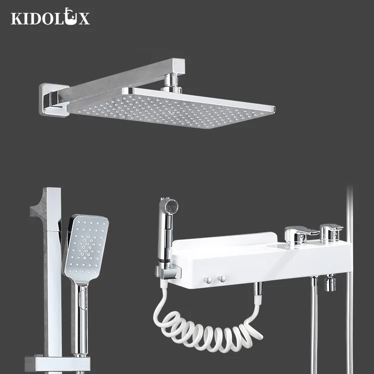 2024 Sanitary Ware Chrome Plated Hot Selling Wall Mounted Bathroom Ceiling Brass Shower Sets Manufacturers