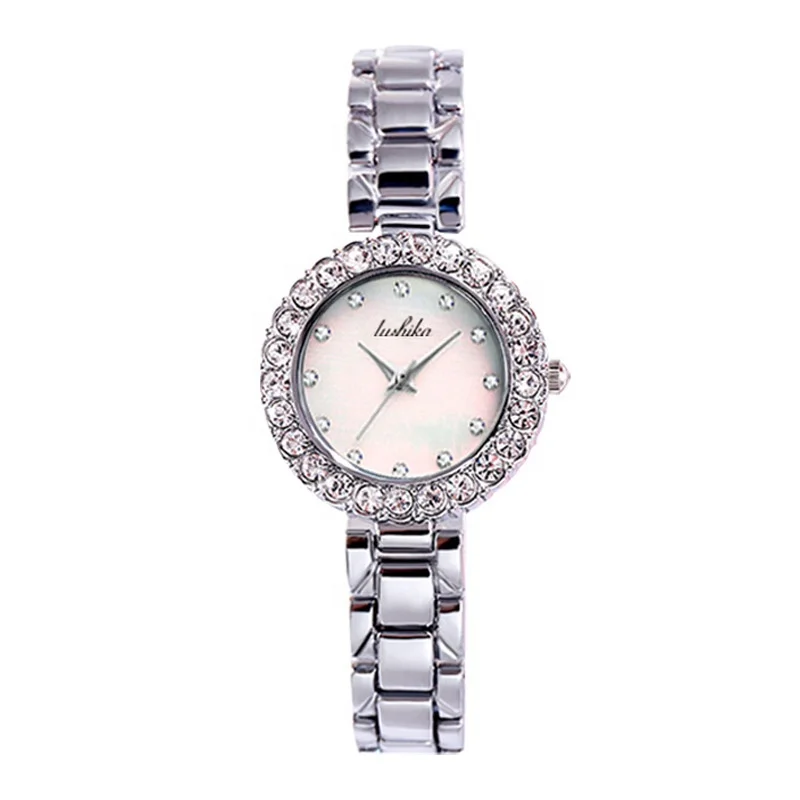Factory direct sales mother of natural shellfish delicate dial zircon white wrist quartz watch ladies gift souvenir wristwatch