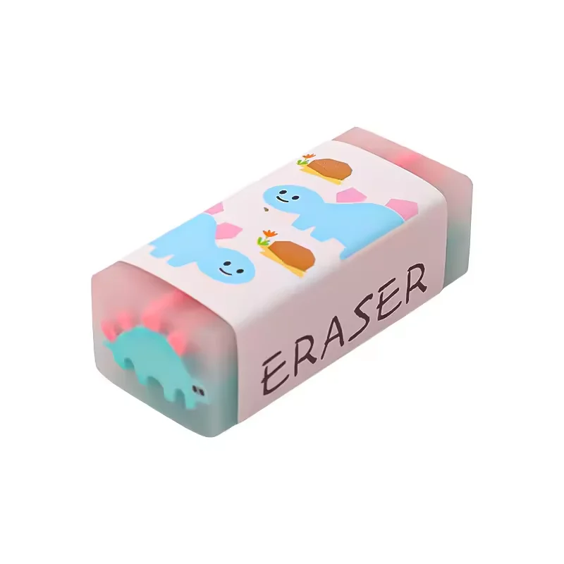 Wholesale Rubber kindergarten Cartoon Small Dinosaur Translucent Sandwich Eraser Primary School Students Pencil Eraser