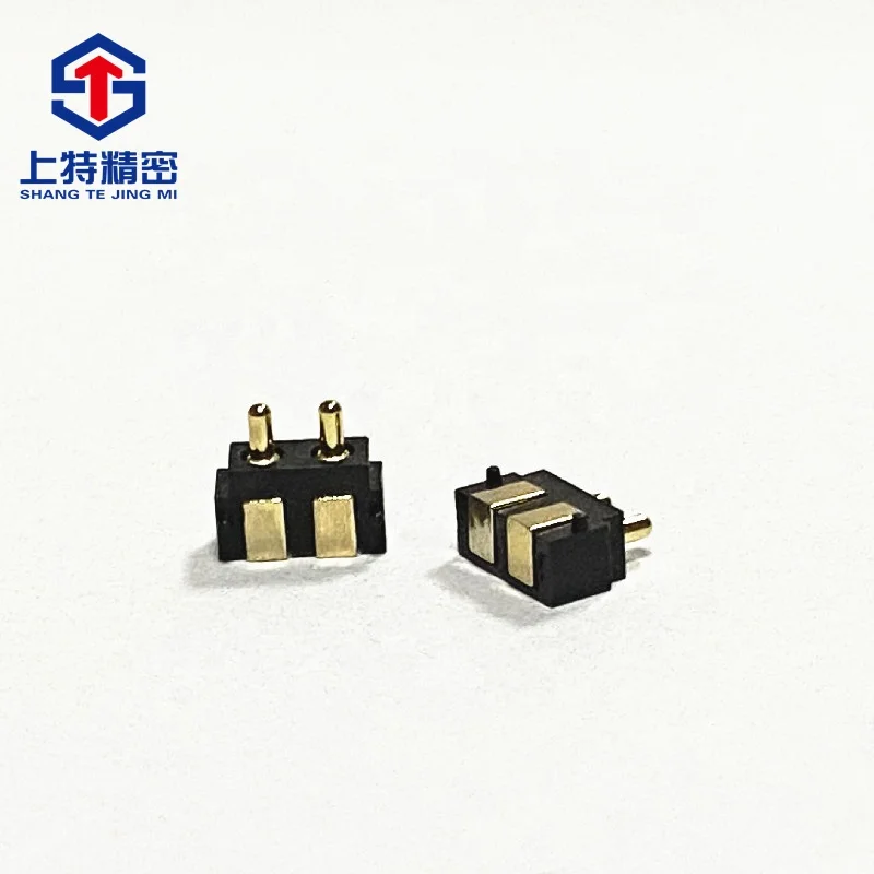 Standard Pogo Pin, 2PIN 2.5PH 5.5H, Spring Loaded Gold Plating Side Solder Pogo Pin Connector