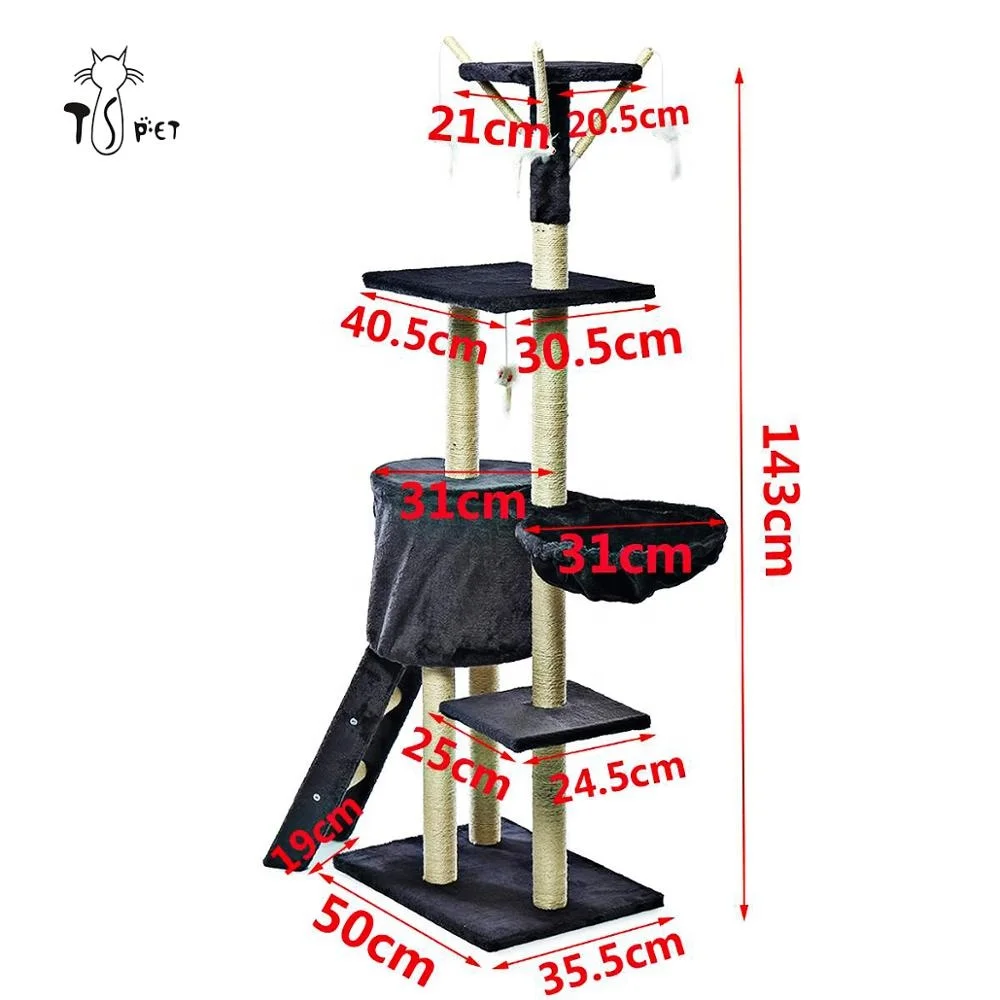 Cat Product Scratching Post Pole Durable Sisal Rope Cat Scratcher Tree Plush