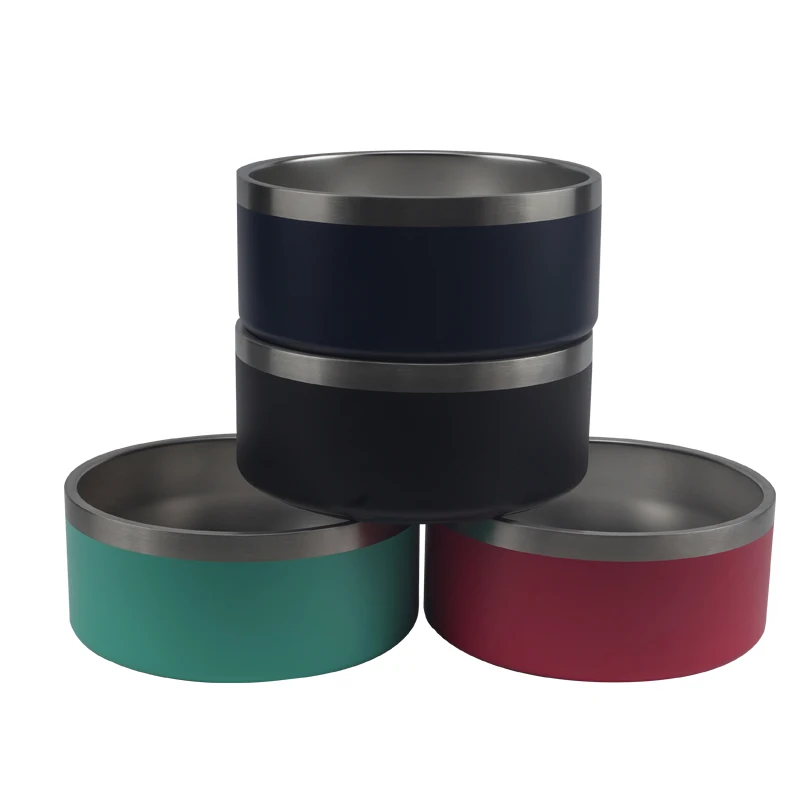 
Customizable Non slip 42oz 64oz stainless steel vacuum pet bowl Pet Supplies pet food feeder bowl for dog and cat 