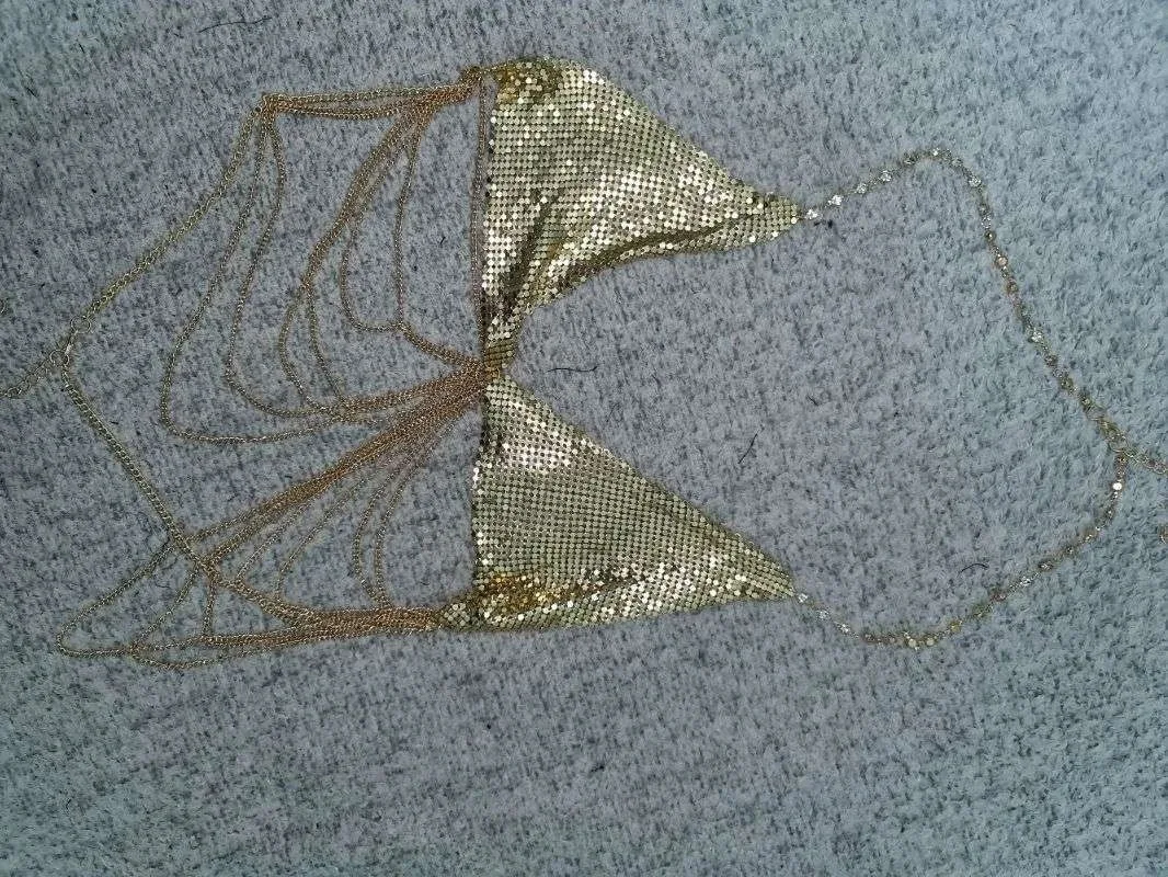 Popular Women Shiny Sexy body tassels Rhinestone bra ready stock sexy underwear