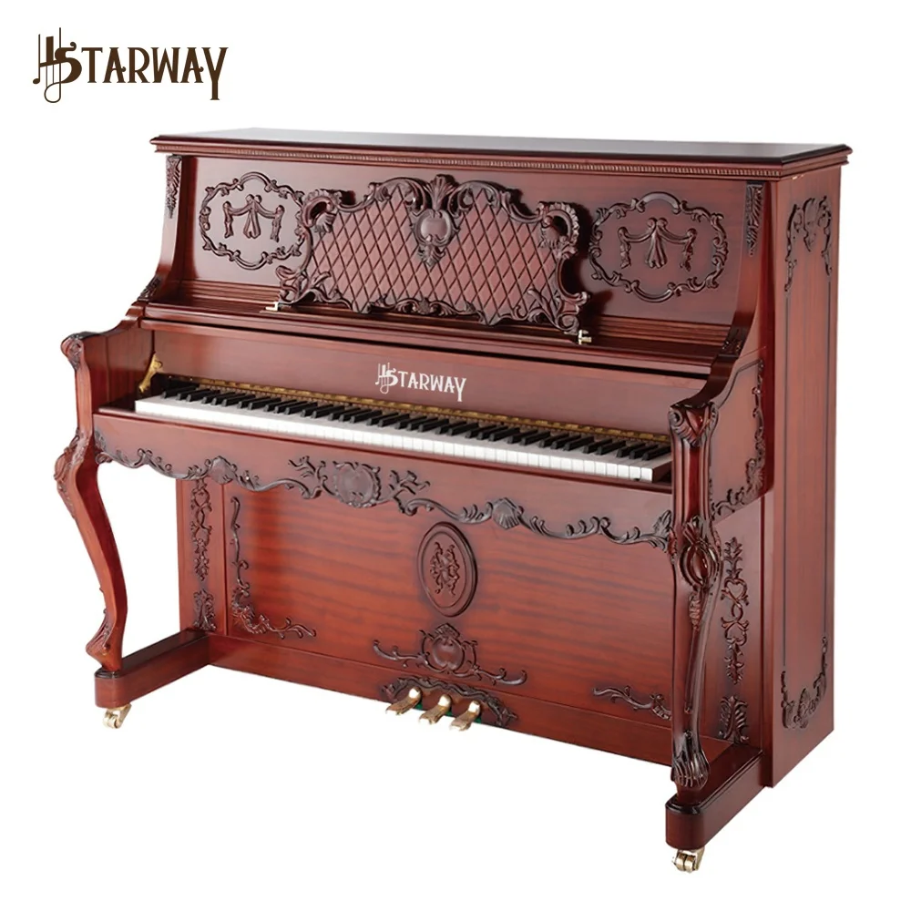 Starway European style classic Baking varnish  carving mechanical acoustic real upright piano 88 keys for professional