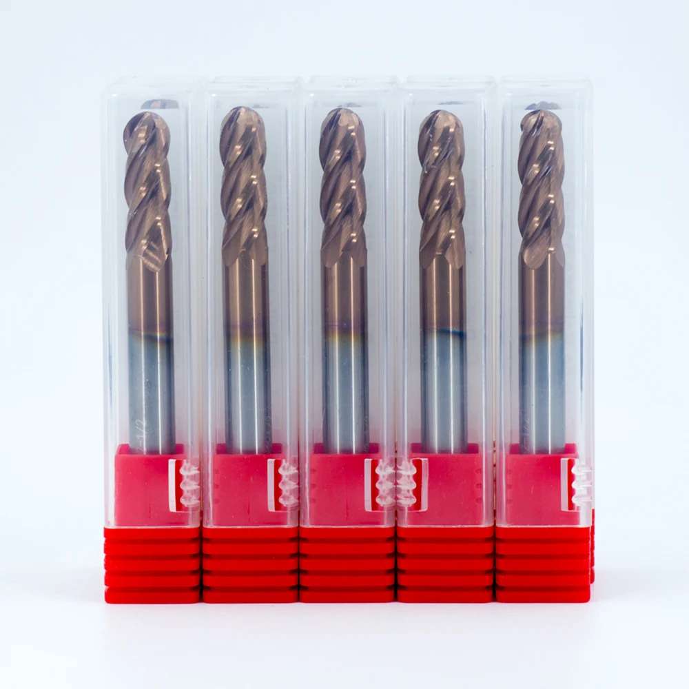 Hrc45/55/65 Cutting Tool Carbide milling cutter1 2 3 4 flutes pcd flat end mill ball For Metal Milling Cutter Router Bits