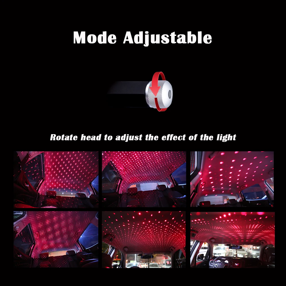 Car Interior Roof Top LED USB Decorative Colorful Star Light Neon RGB Atmosphere Projector Lamp Disco DJ