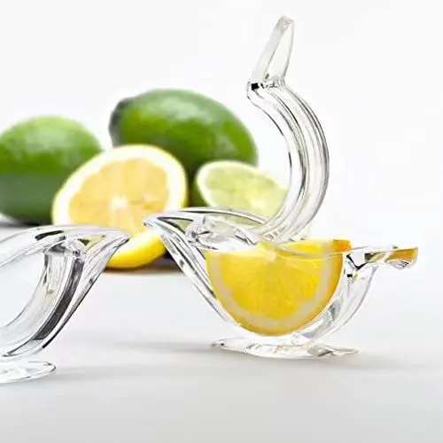 Portable Hand Press Lemon Slice Squeezer Boat Shape Lemon Clip Transparent Fruit Juicer Manual Lemon Juicer