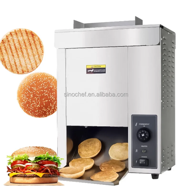 Multifunctional Conveyor chain toaster Hamburger Bun Toaster Machine Vertical  Toaster for hamburger shop fast food equipment