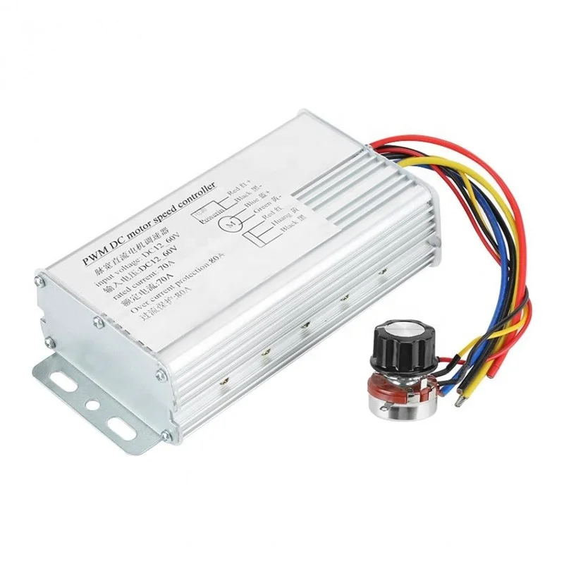 DC12V-60V 70A PWM Motor Speed Controller Adjustable Drive Control Regulator 4000W 12V 24V 48V DC Motor Reducer