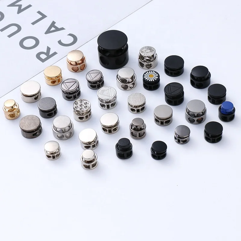 Zinc Alloy Spring Cord Lock Stopper Adjustable Drawstring Buckle Elastic Toggle metal cord stopper