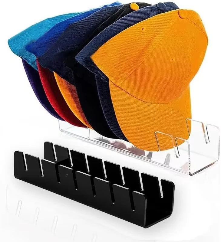 7 Holes Baseball Cap Display Stand Durable Clear Acrylic Hat Rack for Home Wardrobe Storage Organization Store Decoration