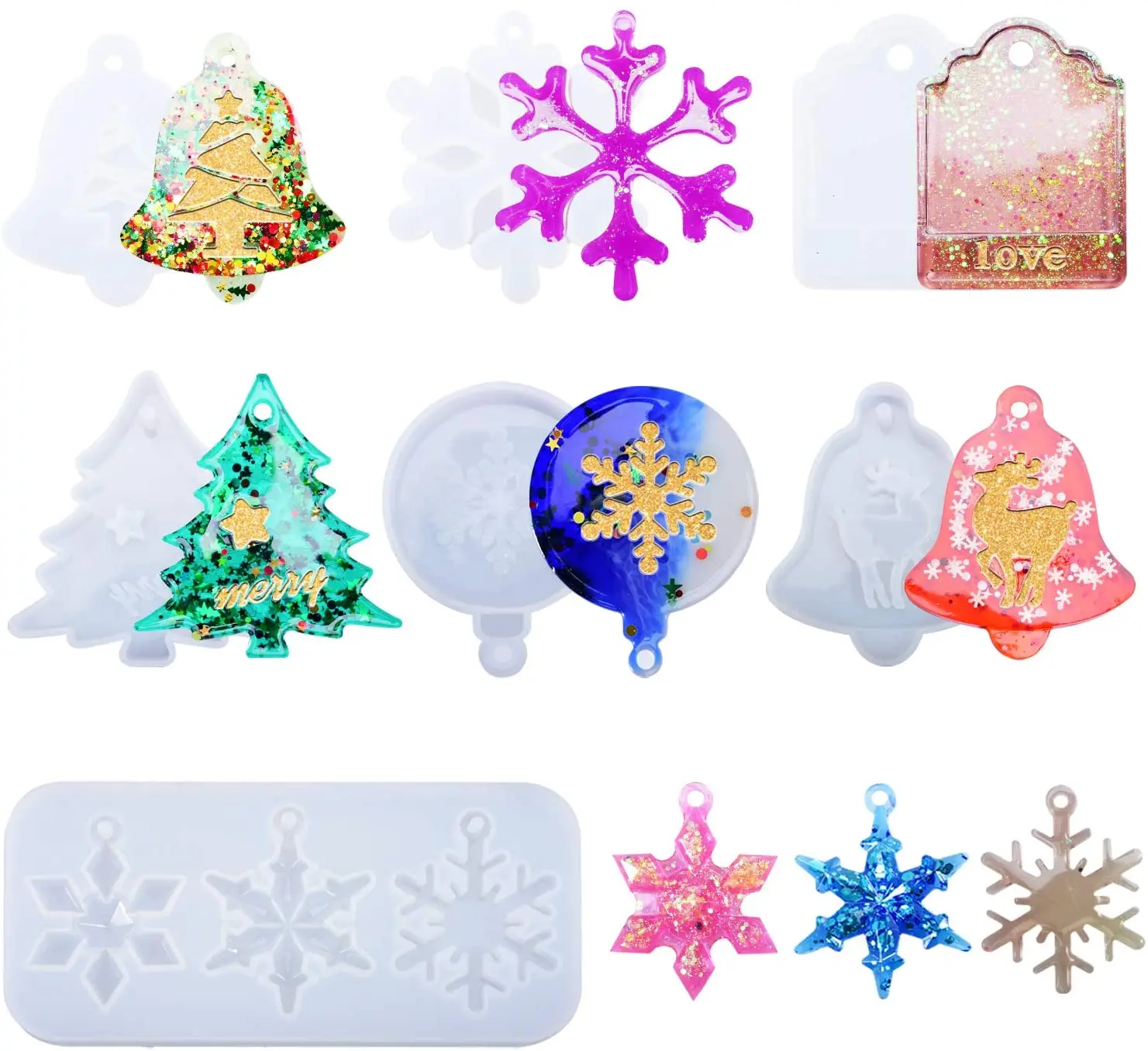 Decorations Christmas supplies tree snow fairy gift silicone epoxy resin mold for 3D  diy