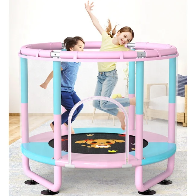 Children`s Big Bounce Jump 5 Foot Fitness Round Backyard Indoor Trampoline with Guard Net