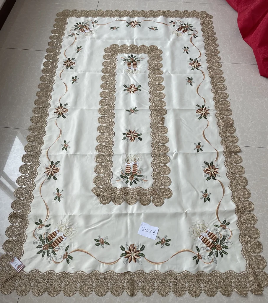 embroidered cutwork bamboo silk tablecloth