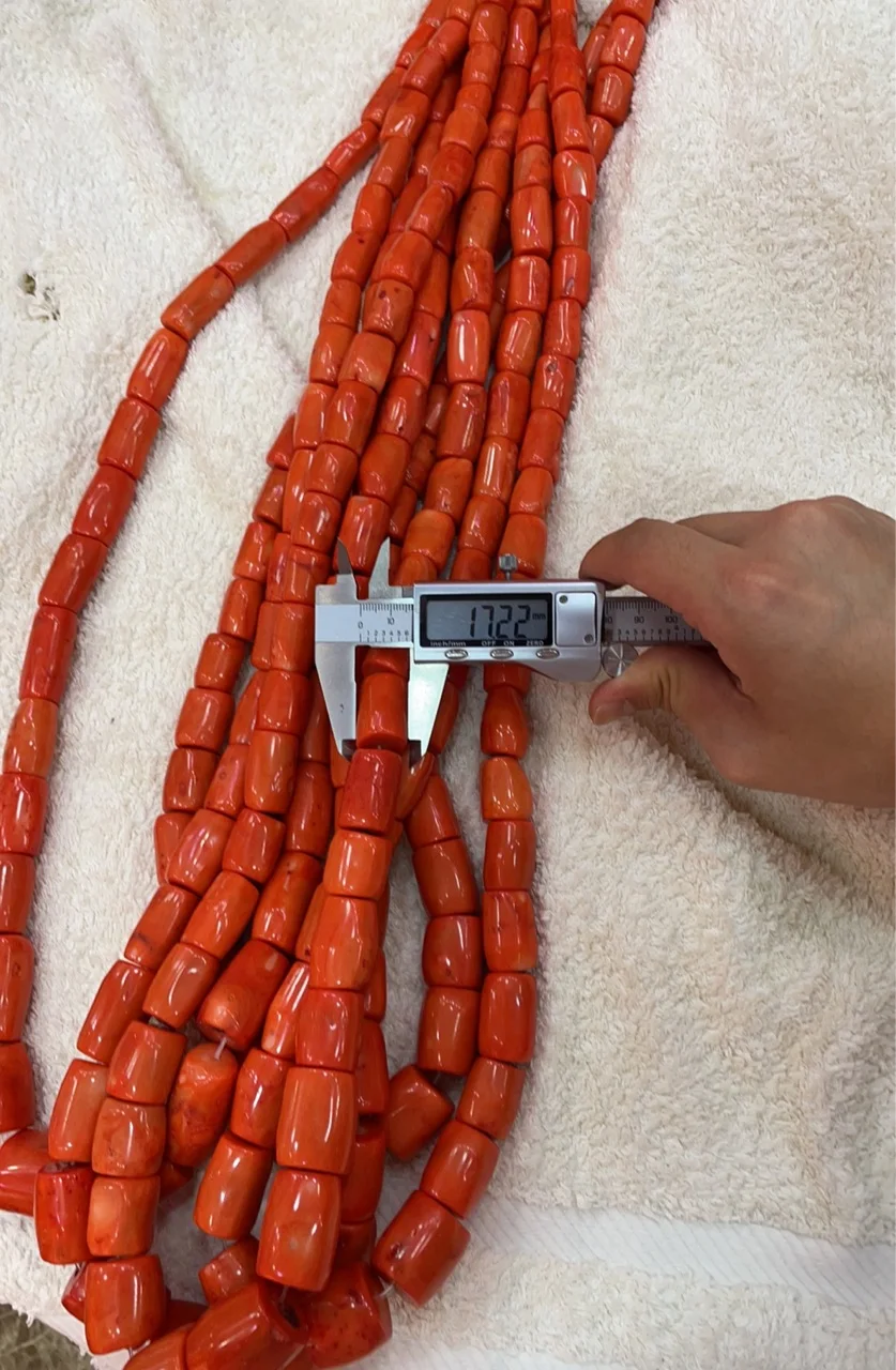 hot sale loose red coral beads wholesale Natural reddish orange 15-25mm 1689119