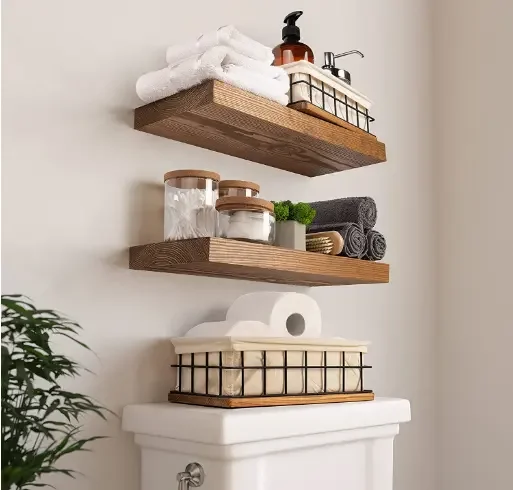 High quality bedroom storage decorative wall shelf bookshelf wooden floating shelf