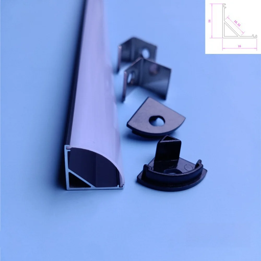 Customizable Extrusion Aluminum LED Linear Light Profile Lighting Accessories for Wardrobe Corner & Light Strip