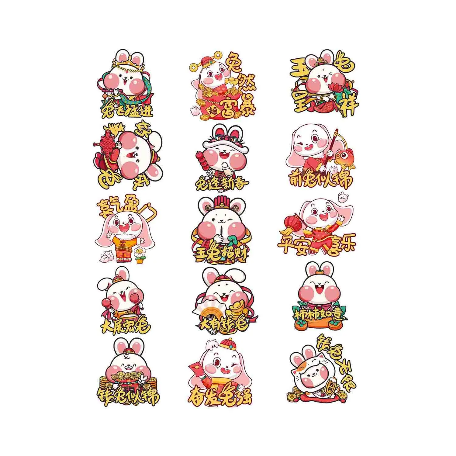 2023 Spring Festival Rabbit cartoon cute creative fridge magnets Auspicious hand painting acrylic fridge magnet