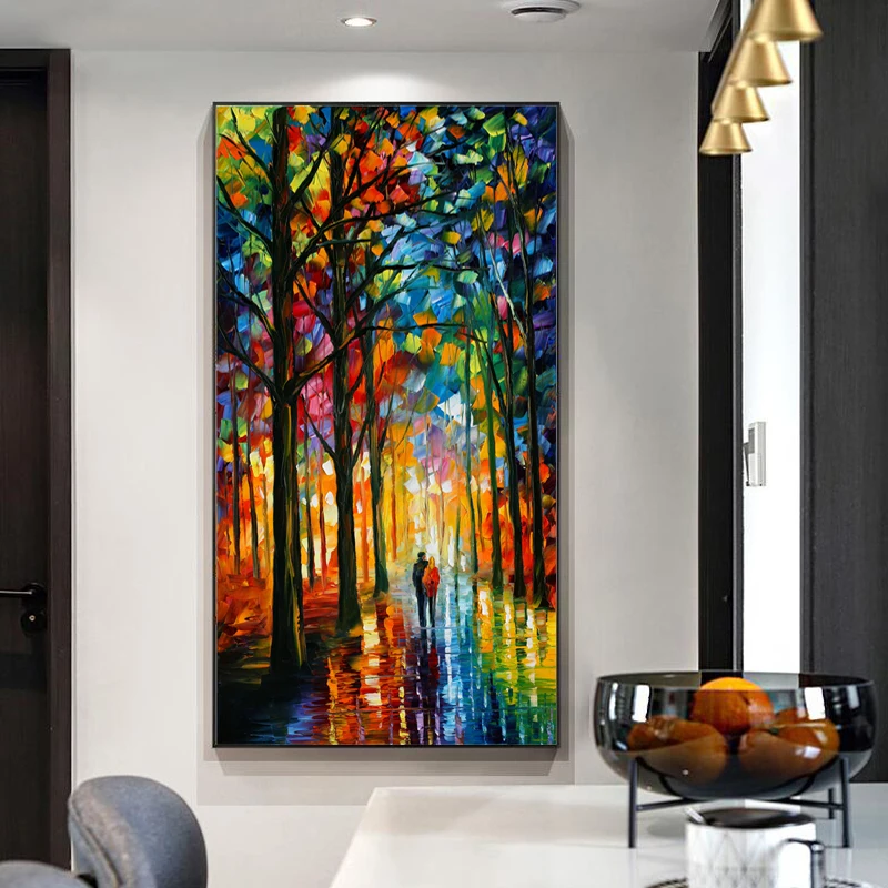 Date In The Park Oil Painting Print on Canvas Posters Abstract Wall Art Pictures for Living Room Home Decor