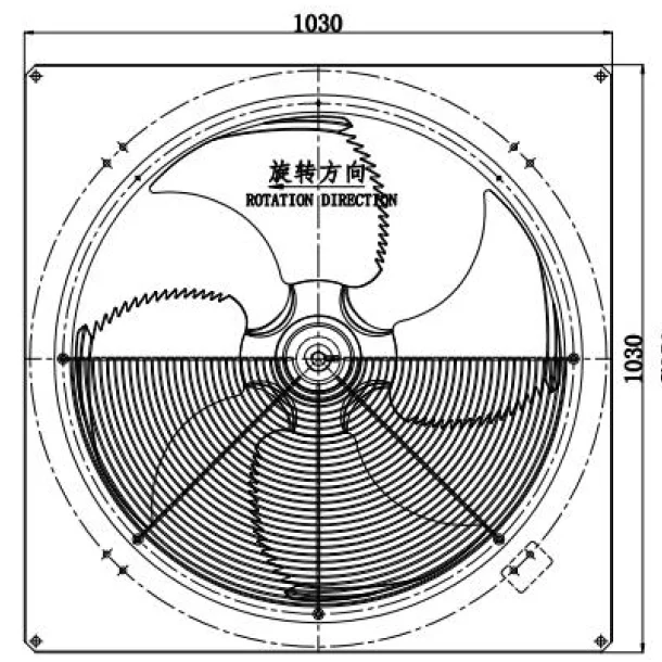 1100W Axial Fan RHZF8.5C-8S-170/4L 380V Dia.850mm AC Motor Driven Axial Fan Axial Blower Electric Motor pmsm fan