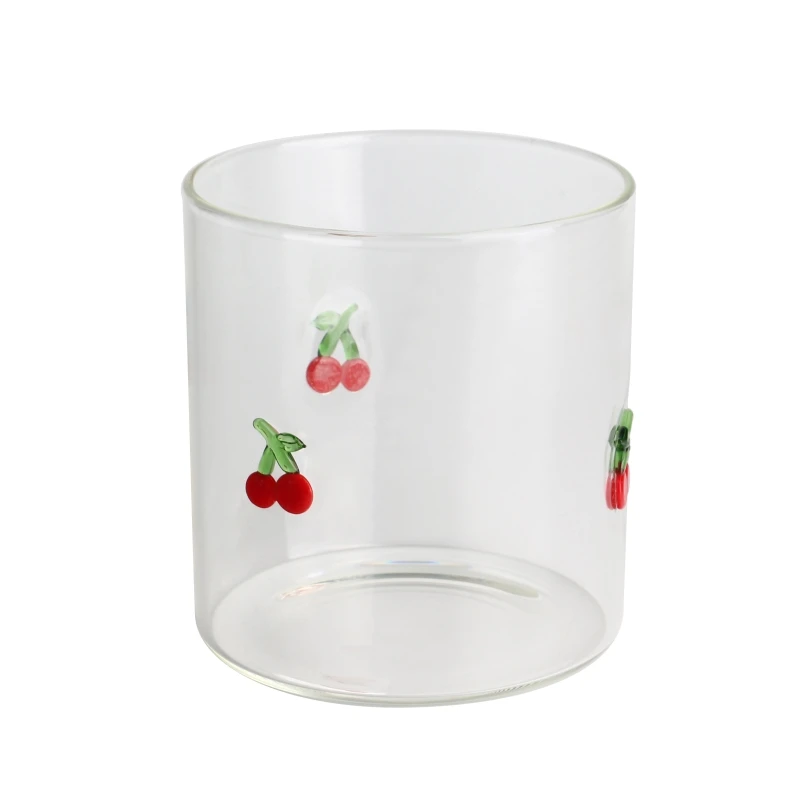 300ml, 400ml, 500ml glass cup with pick borosilicate glass wholesale factory custom