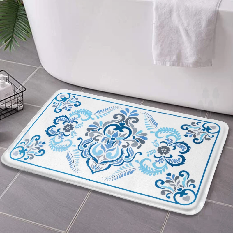 Hobo Print Non Slip Absorbent memory Foam Bathmats Doormats Super Cozy Flannel Bathroom Rug Carpet