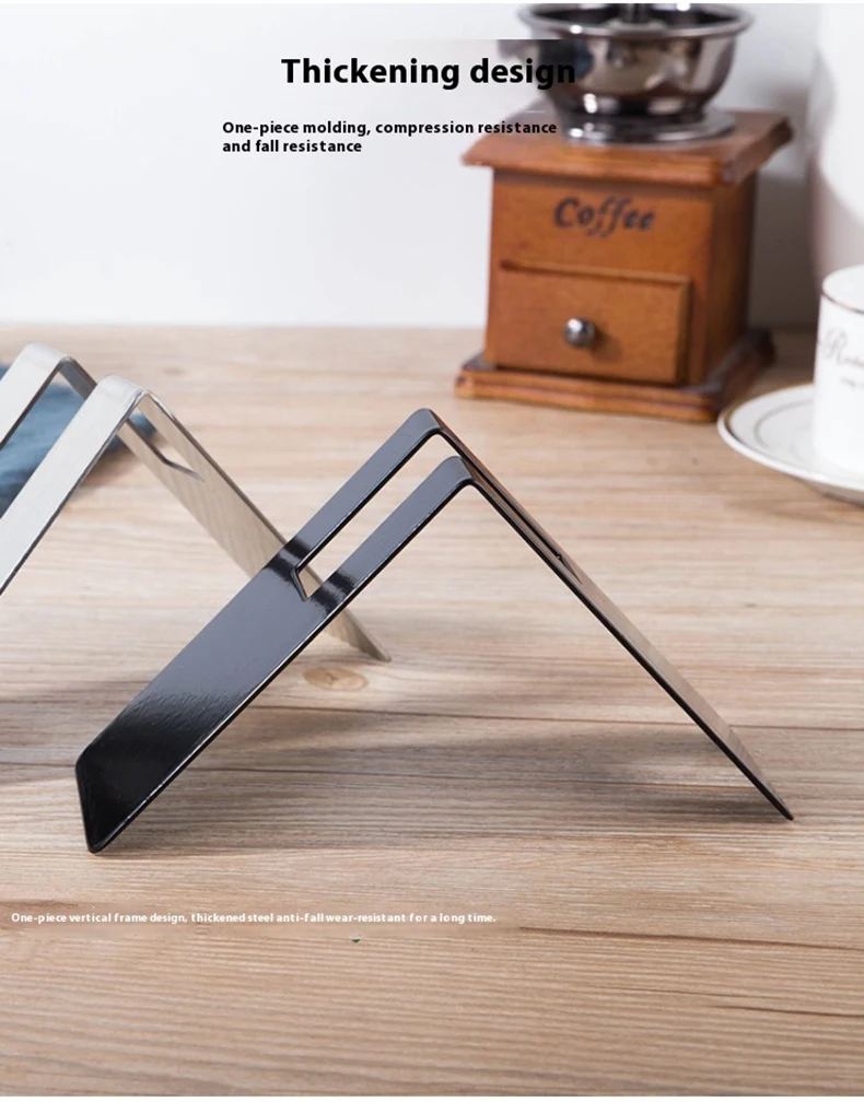 Coffee filter paper storage box rack dust-proof box conical/fan-shaped stand  Stainless Steel Black Filter Holderstorage rack