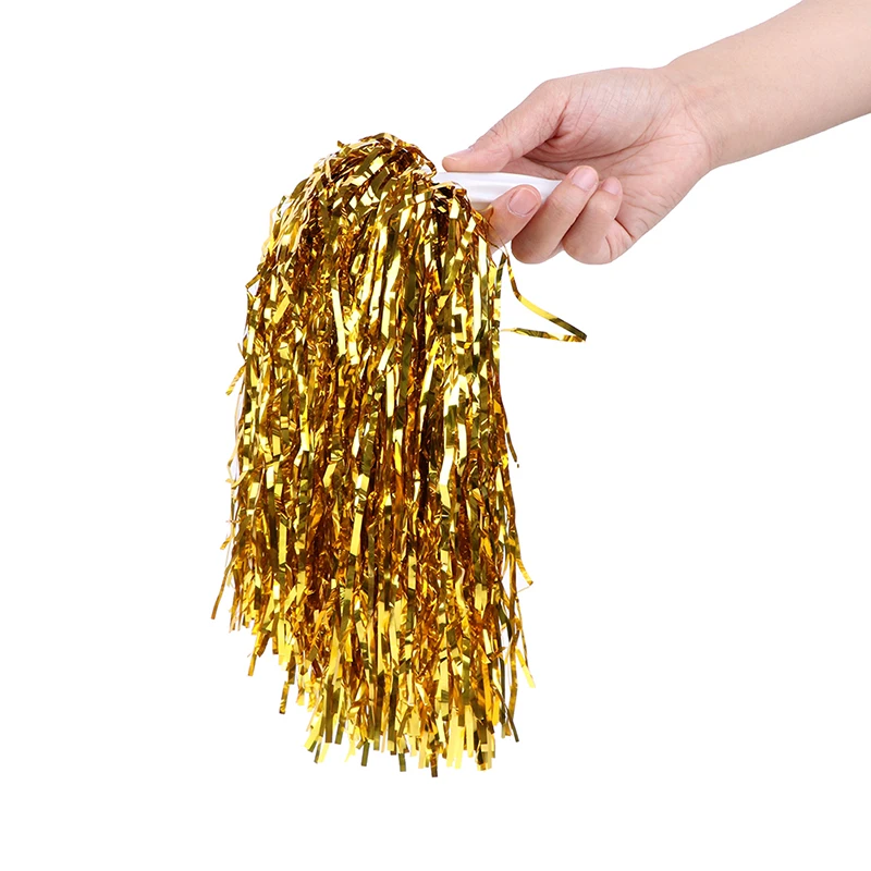 Handheld metallic cheerleading heat transfers cheerleading pom poms