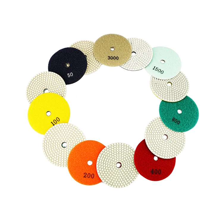 7pcs 100MM Resin Bond Diamond Wet Polishing Pads Flexible Grinding Disc for Marble & Granite Tile Sanding Quality Product