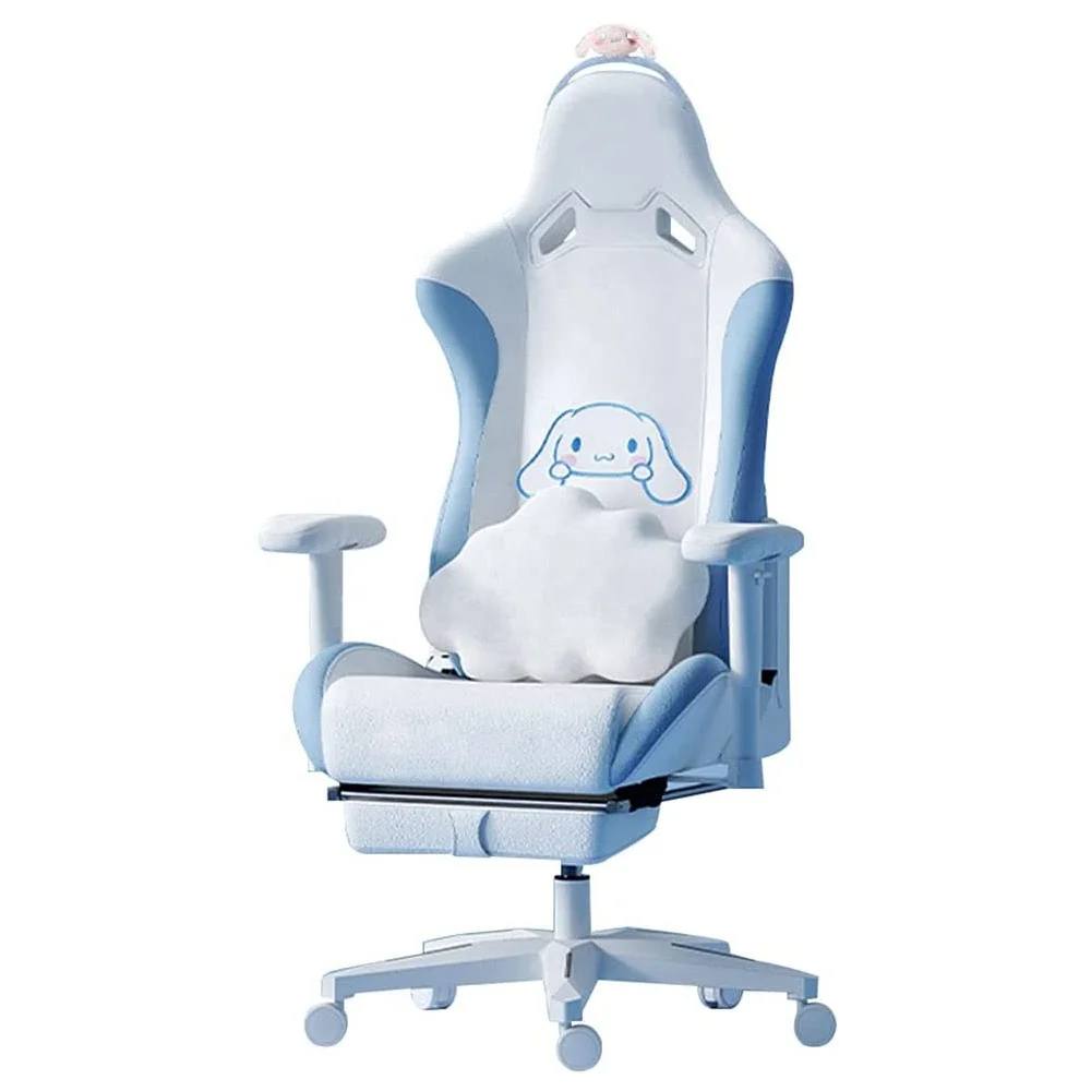 Популярный в Малайзии игровой стул из искусственной кожи от производителя, милый игровой стул для детей с подставкой для ног, 360 градусов, с женщиной