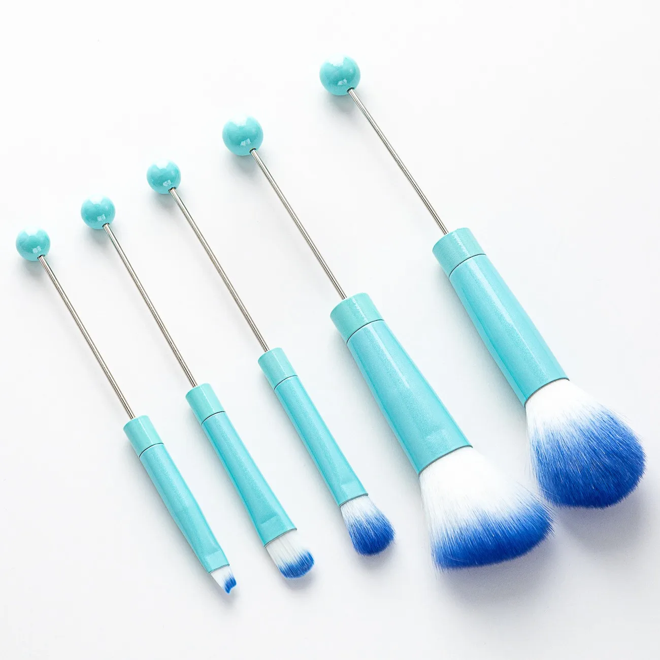 JH Metal Handle 5 In 1 Makeup Brush Sets 5 PCS Women Cosmetics DIY Beadable Brush Sets