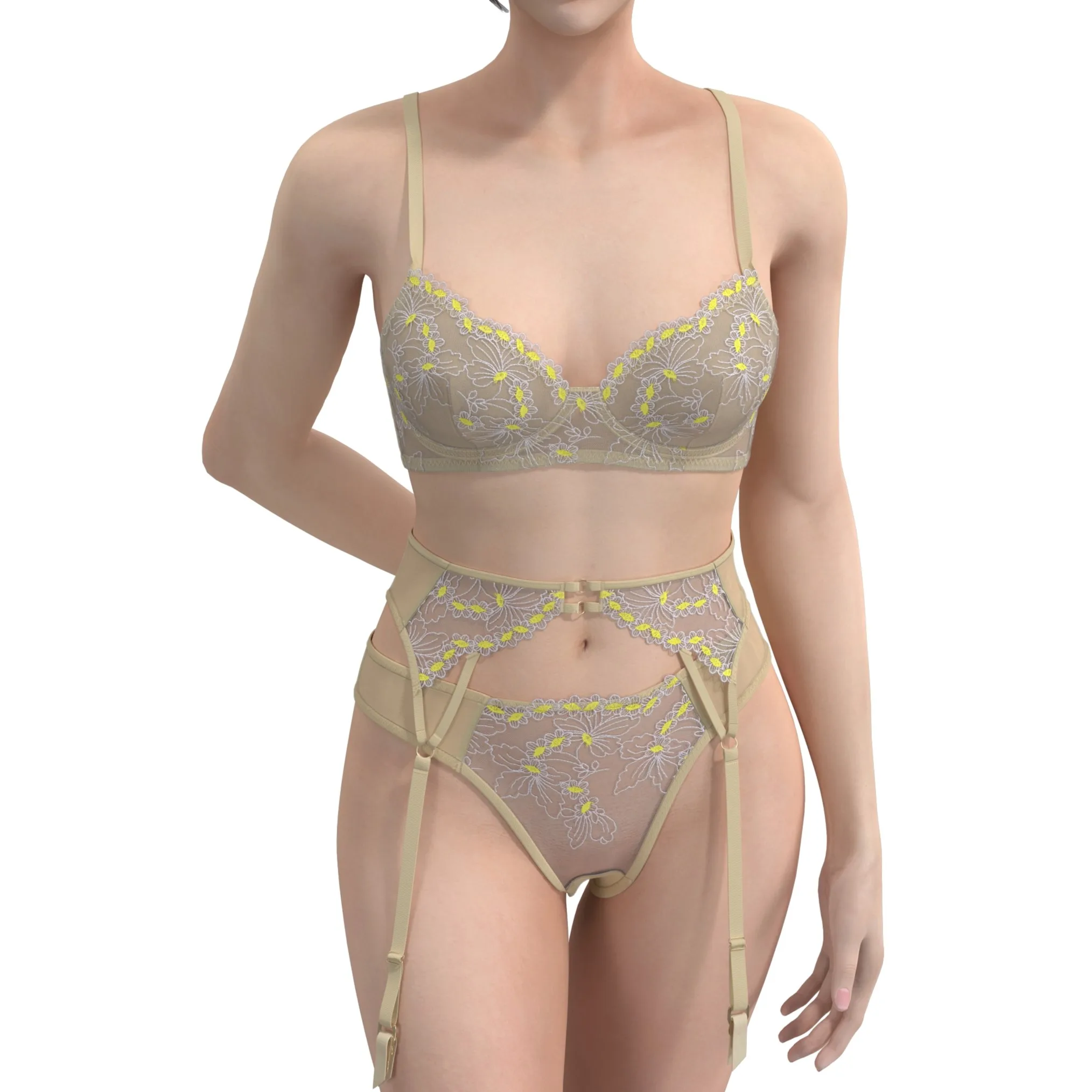 2023 New Sexy Hot Push-Up Bra and Panties Sets Wholesale XL Everyday Fashion Lingerie with Feathers Decoration Bra and Panty Set