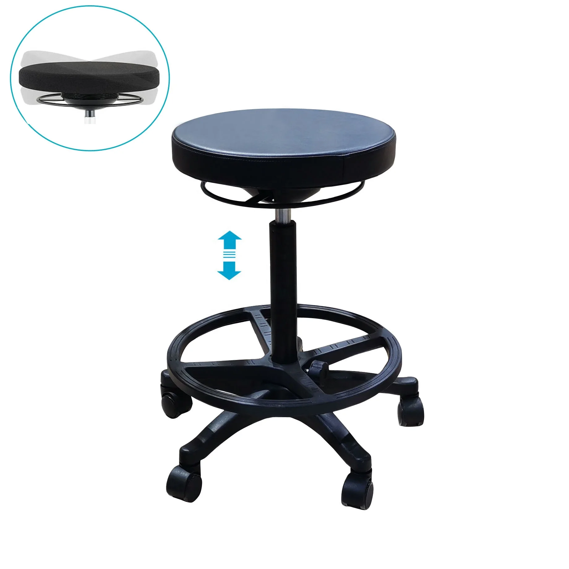 Modern adjustable standing desk chair swivel office stool chair with wobble seat