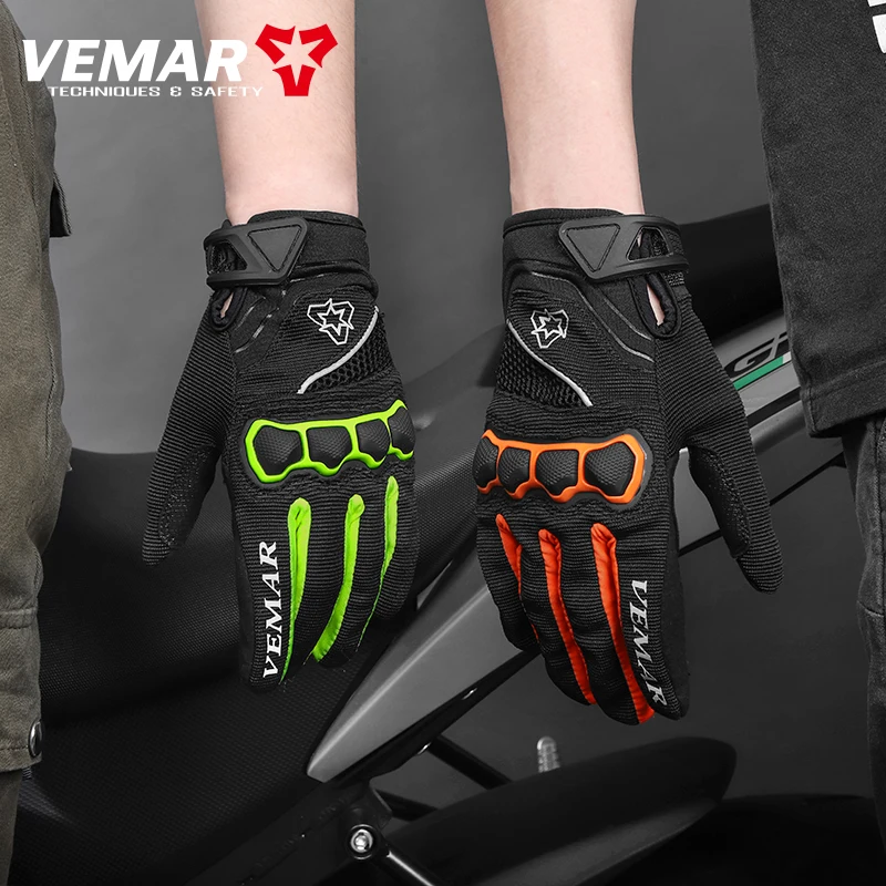 Vemar унисекс Мото Аксессуары Guantes Motociclista дышащие летние противоскользящие мотоциклетные перчатки с сенсорным экраном