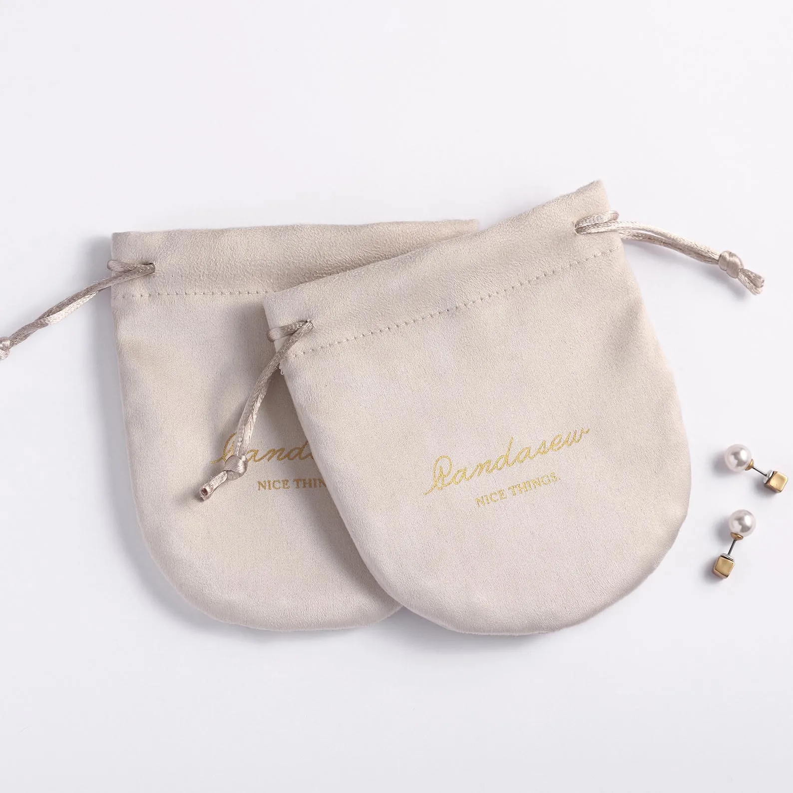 Custom Drawstring Jewellery Pouch Custom Pouches Jewelry Velvet Packaging Bag