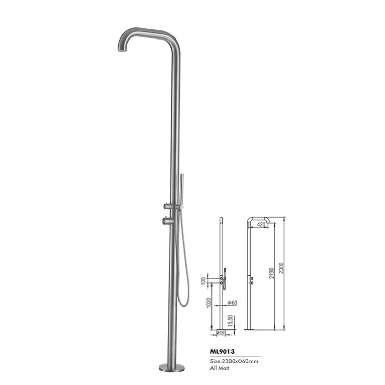 Hotel Bath Outdoor/Garden/Beach 316 Stainless Steel Beach Swim Freestanding Shower